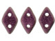 CzechMates Glass, 2-Hole Diamond Beads 4x6mm, 8 Grams, Metallic Suede Pink