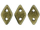 CzechMates Glass, 2-Hole Diamond Beads 4x6mm, 8 Grams, Metallic Suede Gold