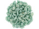 CzechMates Glass, 2-Hole Diamond Beads 4x6mm, 8 Grams, Sueded Gold Turquoise