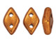 CzechMates Diamond 4 x 6mm ColorTrends Saturated Metallic Russet Orange Czech Glass 2-Hole Bead 2.5-Inch Tube