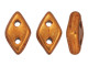 CzechMates Diamond 4 x 6mm ColorTrends Saturated Metallic Russet Orange Czech Glass 2-Hole Bead 2.5-Inch Tube