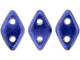 CzechMates Diamond 4 x 6mm ColorTrends Saturated Metallic Ultra Violet Czech Glass 2-Hole Beads, 2.5-Inch Tube