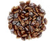 CzechMates Glass, 2-Hole Diamond Beads 4x6mm, 8 Grams, Bronze Luster Iris - Opaque Red