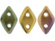 CzechMates Glass, 2-Hole Diamond Beads 4x6mm, 8 Grams, Matte Metallic Bronze Iris