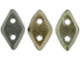 CzechMates Diamond 4 x 6mm Matte Metallic Leather Czech Glass 2-Hole Beads, 2.5-Inch Tube