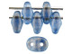 Matubo SuperDuo 2 x 5mm Azurite Halo 2-Hole Seed Bead 2.5-Inch Tube