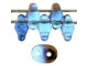 Matubo SuperDuo 2 x 5mm Aquamarine Half Bronze Luster 2-Hole Seed Bead 2.5-Inch Tube