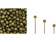 Create stunning DIY jewelry pieces with the Starman Finial Half-Drilled Round Bead. These 2mm round beads feature a rich saturated metallic Emperador color, which showcases an olive green hue. Their half-drilled center accommodates wire ends, cords, fibers, and more, making them ideal for custom head pins or for decorating wire-work ends. The Finial beads work well with memory wire, and you need to use your favorite super glue or epoxy adhesive to secure them in place. Make your jewelry-making project unique by pairing the beads with Czech glass teacup beads or other components. With approximately 400 beads per tube, you have plenty to use for your projects.