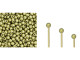 Czech Glass Half-Drilled 2mm Finial Bead - ColorTrends: Saturated Metallic Limelight (2.5" Tube)