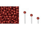 Czech Glass Half-Drilled 2mm Finial Bead - ColorTrends: Saturated Metallic Cherry Tomato (2.5" Tube)