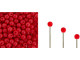 Czech Glass Half-Drilled 2mm Finial Bead - Opaque Red (2.5" Tube)