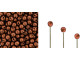 Czech Glass Half-Drilled 2mm Finial Bead - Matte - Metallic Antique Copper (2.5" Tube)