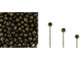 Elevate your DIY jewelry game with these stunning Czech glass half-drilled Finial beads. These round-shaped beads feature a metallic chocolate brown color that exudes rich beauty, and their stringing holes extend only halfway through the center, allowing you to use them for a variety of applications. Craft your own custom head pins or use them to decorate wire-work ends, kumihimo ends, and more. You can also incorporate them into your memory wire designs, securing them in place with your favorite adhesive glue such as E6000. Pair them with other beads and components for a one-of-a-kind project that will have all eyes on you.