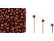 Czech Glass Half-Drilled 2mm Finial Bead - Matte - Metallic Lava (2.5" Tube)