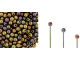 Czech Glass Half-Drilled 2mm Finial Bead - Matte - Metallic Bronze Iris (2.5" Tube)