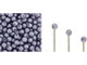Czech Glass Half-Drilled 2mm Finial Bead - Metal Luster - Tanzanite (2.5" Tube)