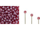 Czech Glass Half-Drilled 2mm Finial Bead - Metal Luster - Ruby (2.5" Tube)