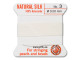 Griffin Bead Cord 100% Silk - Size 3 (0.50mm) White Griffin Bead Cord 100% Silk - Size 3 (0.50mm) White