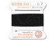 Griffin Bead Cord 100% Silk - Size 7 (0.75mm) Black