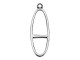Nunn Design Antique Silver-Plated Split Large Long Oval Single Loop Open Pendant
