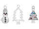 Charm Assortment - 3 Silver Charms - Color Tree, Frame Tree, and Tree Snowman