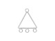 Sterling Silver Jewelry Connector, Triangle, 3 Loop (10 Pieces)