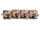These beautiful Grace Lampwork beads are full of glorious color and patterns. These beads feature a puffed square shape and raised white bumps dotting their surface. The glass features berry purple color mixed with flecks of gold and swirling patterns of ivory and brown. These lovely beads truly are treasures.This item is handmade, so appearances may vary. Length 15mm, Width 15-15.5mm