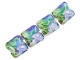 Get lost in the beauty of the ocean with these stunning Grace Lampwork Sea Jellies Pillow Beads. Each of these four beads features an enchanting pale purple jellyfish in front of vibrant green seaweed on the ocean floor. With their puffed, square pillow shape, these one-of-a-kind glass beads are perfect for bringing a touch of nature into your DIY jewelry designs. Add them to a chic bracelet or make them the focal point of your next project. Handmade with love, each bead is unique and may vary in appearance. Approximate length of each bead is 15-16mm. Indulge in the alluring charm of the sea with these irresistible beads from Grace Lampwork.