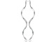 Sterling Silver Jewelry Connector, Spiral, 42mm, 2 Loop (1 pair)