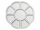 Ceramic Bead Sorting Tray, Round 5 1/2 Inch Diameter with Nine Sections, 1 Tray, White