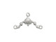 Sterling Silver Jewelry Connector, Art Deco Filigree, 3 Loop (Each)