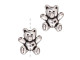 TierraCast Fine Silver Plated Pewter Teddy Bear Beads 14mm (2 Pieces)