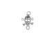 Sterling Silver Skull & Crossbones Connector Charm (Each)