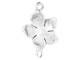 Sterling Silver Flower Charm, 11x17x2mm (Each)
