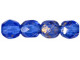 Fire-Polish 4mm : Gold Marbled - Sapphire (50pcs)