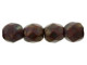 Fire-Polish 4mm : Opaque Red - Copper Picasso (50pcs)