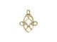 Brass Filigree, Small, Oval, 4 Loops (12 Pieces)