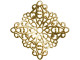 22mm Brass Filigree, Wavy Square