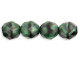 Fire-Polish 8mm : Green W/Black (25pcs)