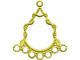 28x25mm Raw Brass Filigree, Teardrop with Vine (12 Pieces)