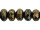 Gem-Cut Fire-Polish Rondelle 11 x 7mmmm : Jet - Bronze Picasso (25pcs)