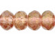 Gem-Cut Fire-Polish Rondelle 7 x 5mm : Luster - Transparent Topaz/Pink (25pcs)