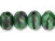 Gem-Cut Fire-Polish Rondelle 9 x 6mm : Green w/Black (25pcs)