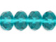 Gem-Cut Fire-Polish Rondelle 9 x 6mm : Lt Teal (25pcs)