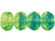 Gem-Cut Fire-Polish Rondelle 9 x 6mm : Green/Blue (25pcs)