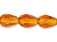 Fire-Polish 7 x 5mm - Teardrop : Dk Topaz (25pcs)