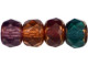 Gem-Cut Fire-Polish Rondelle 6 x 4mm : Copper - Multi Color - Dark Mix (25pcs)