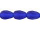 Fire-Polish 7 x 5mm - Teardrop : Matte - Cobalt (25pcs)