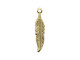 Brass Charm, Feather, 20x5mm (12 Pieces)