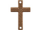 2-Hole Hammertone Cross Link, TierraCast Antiqued Copper Plate (Each)